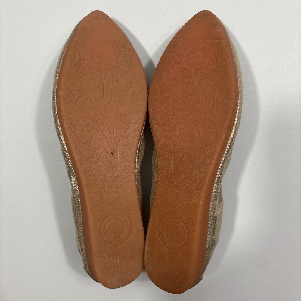 GUANSITU Metallic Gold Rhinestone Butterfly Ballet Foldable Flats Size 40 US 8.5 - Picture 7 of 8